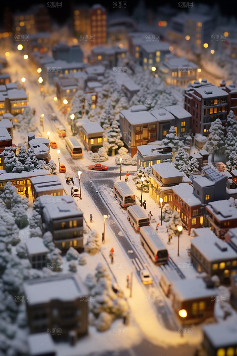 城市雪景下雪的都市安静原画
