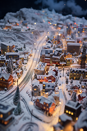 城市雪景静谧高清原画