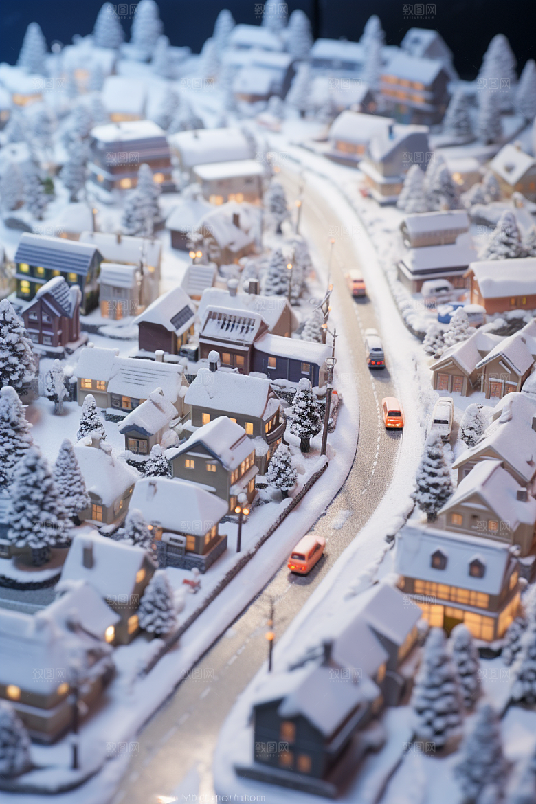 城市雪景高清下雪的都市原画