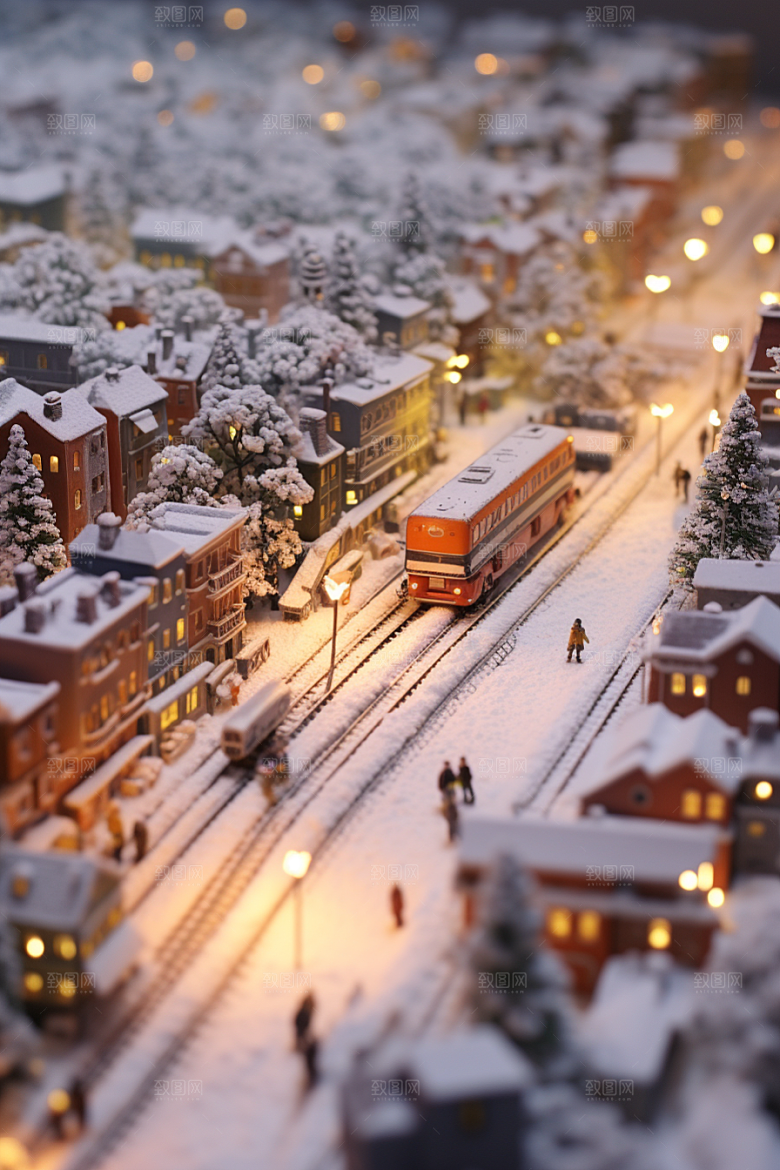 城市雪景下雪的都市高清原画