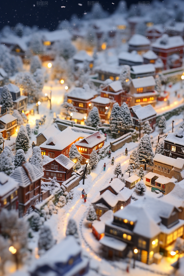 城市雪景静谧高清原画