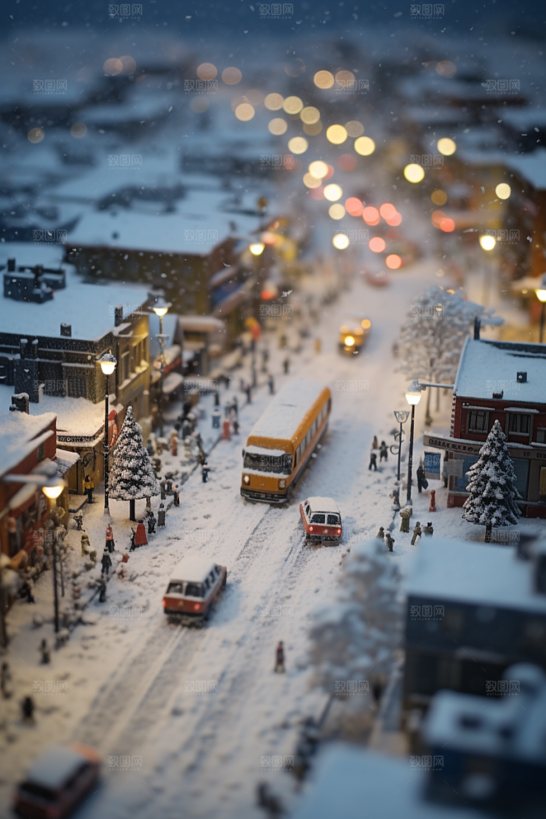 城市雪景高清安静原画