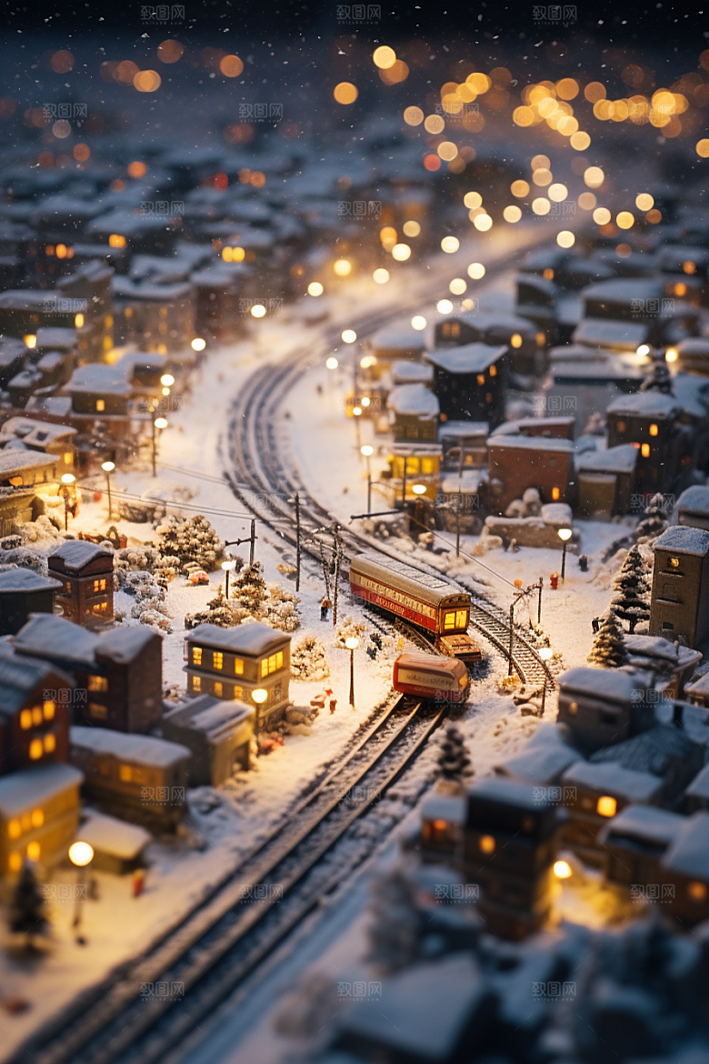 城市雪景高清建筑原画