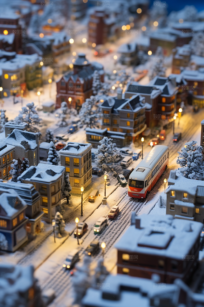 城市雪景高清雪夜原画
