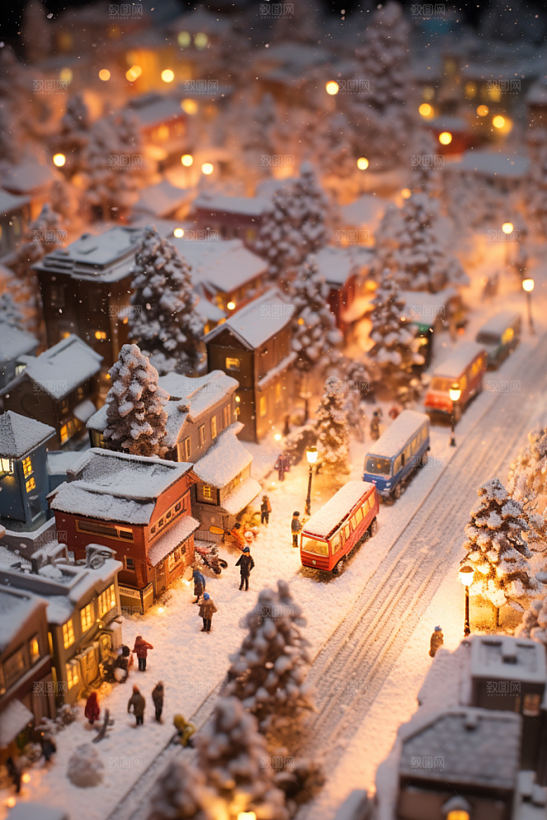 城市雪景建筑高清原画