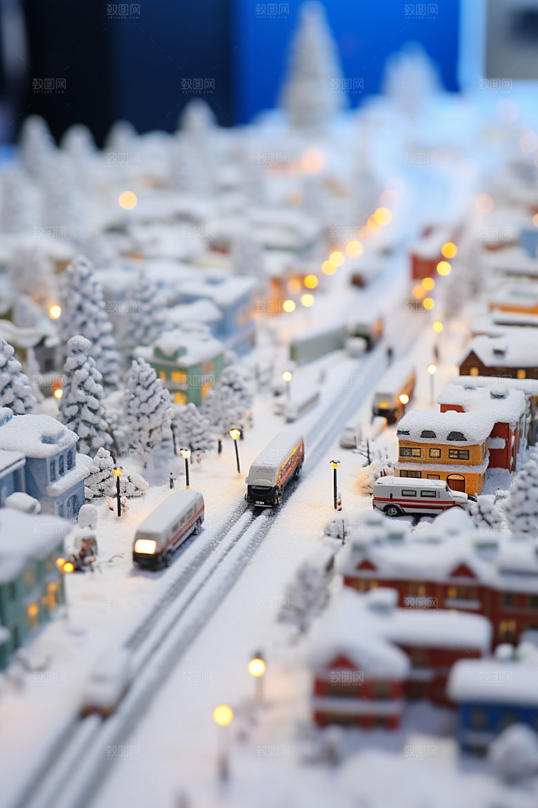 城市雪景下雪的都市雪夜原画