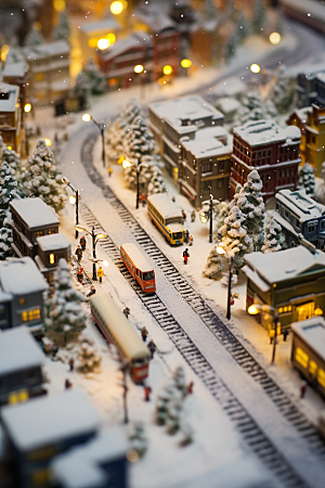 城市雪景建筑高清原画