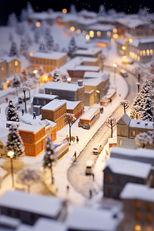 城市雪景下雪的都市安静原画