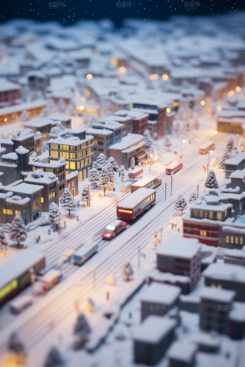 城市雪景高清安静原画