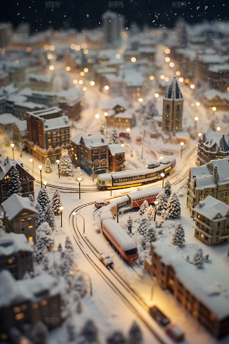 城市雪景下雪的都市高清原画