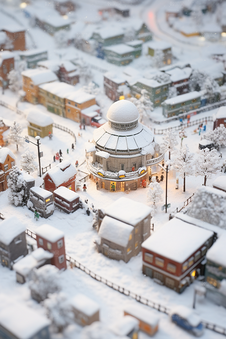 城市雪景静谧高清原画