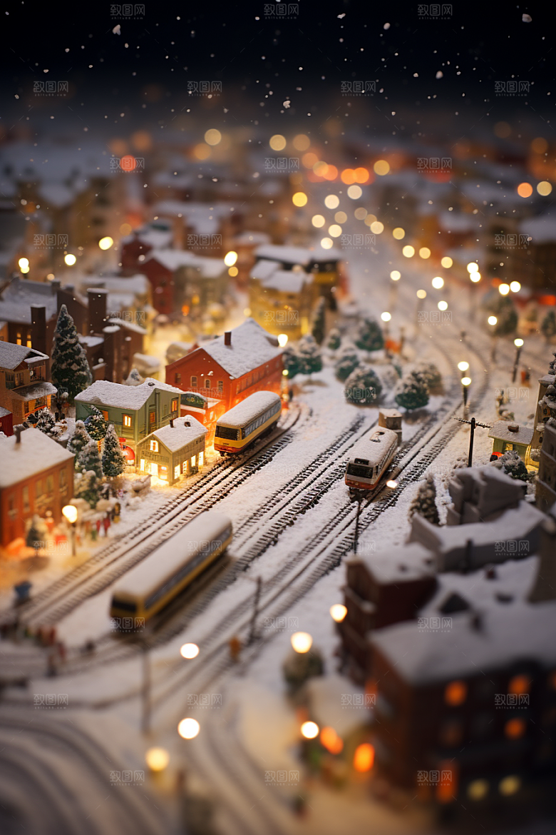 城市雪景安静建筑原画