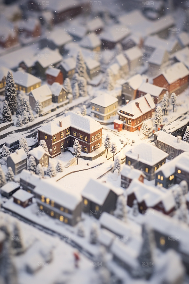 城市雪景高清下雪的都市原画