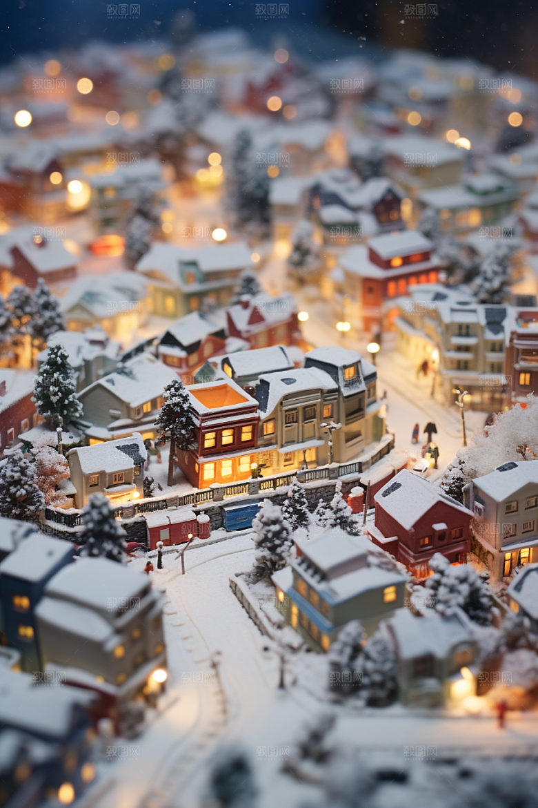 城市雪景高清静谧原画