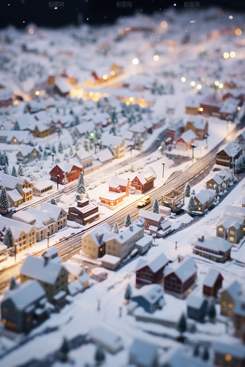 城市雪景高清雪夜原画