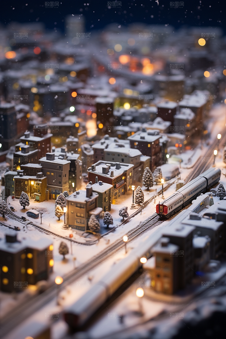 城市雪景高清下雪的都市原画