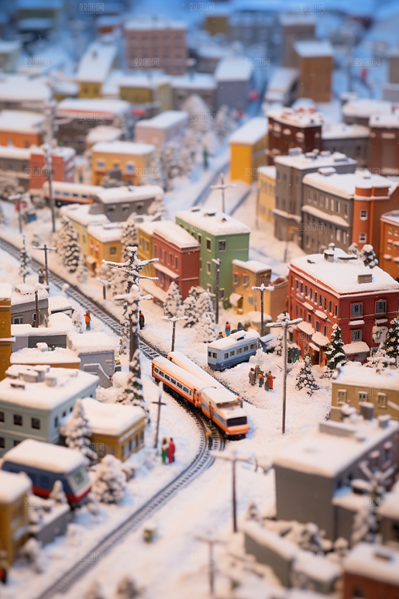 城市雪景城市街道安静原画