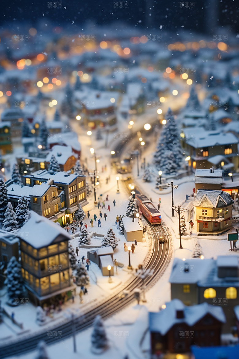 城市雪景高清静谧原画