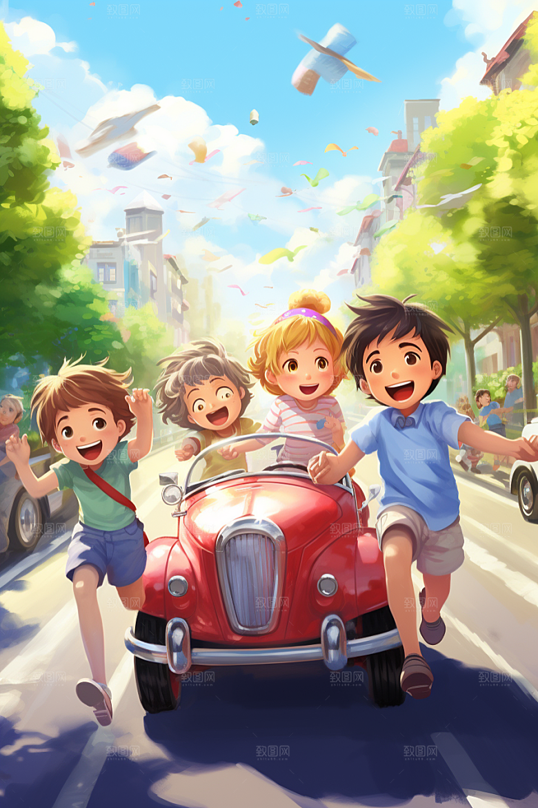 学生放暑假旅游毕业旅游插画