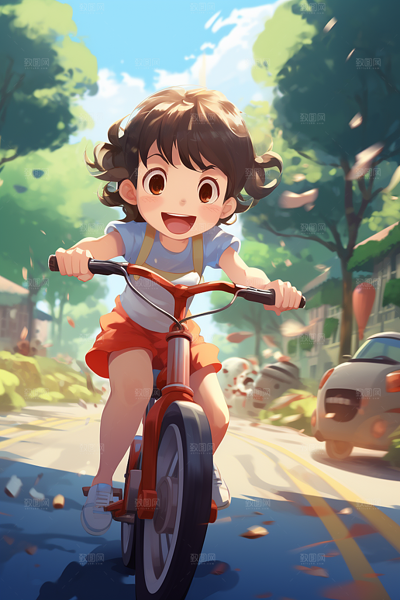 学生放暑假旅游快乐插画