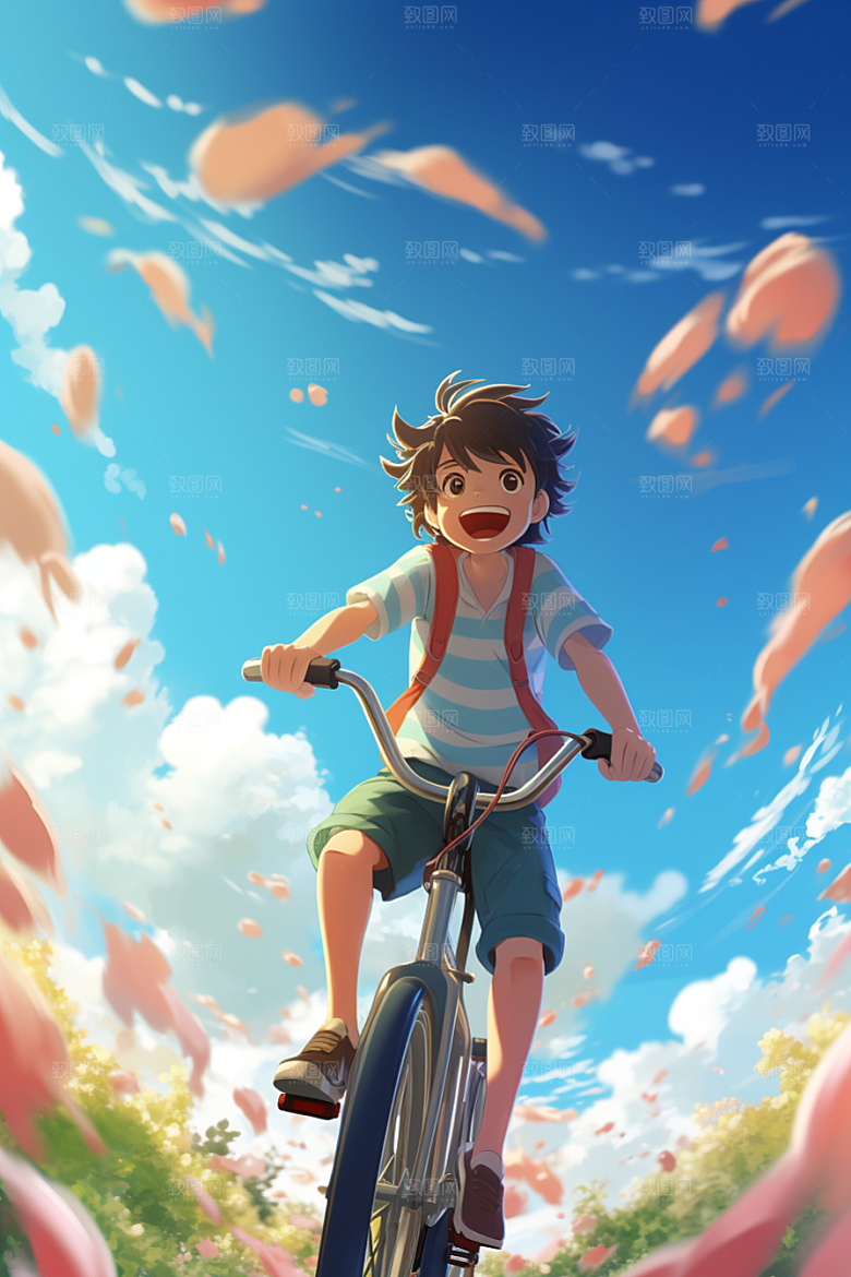 学生放暑假结业毕业旅游插画