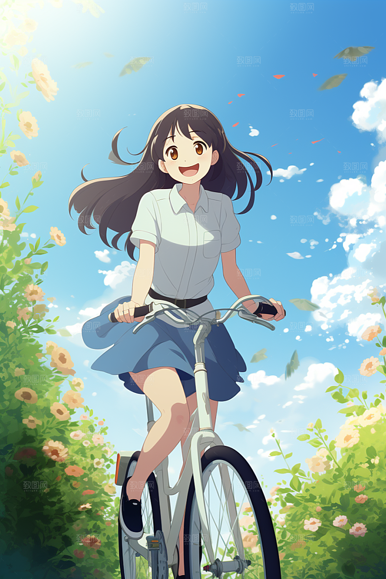 学生放暑假夏天毕业旅游插画