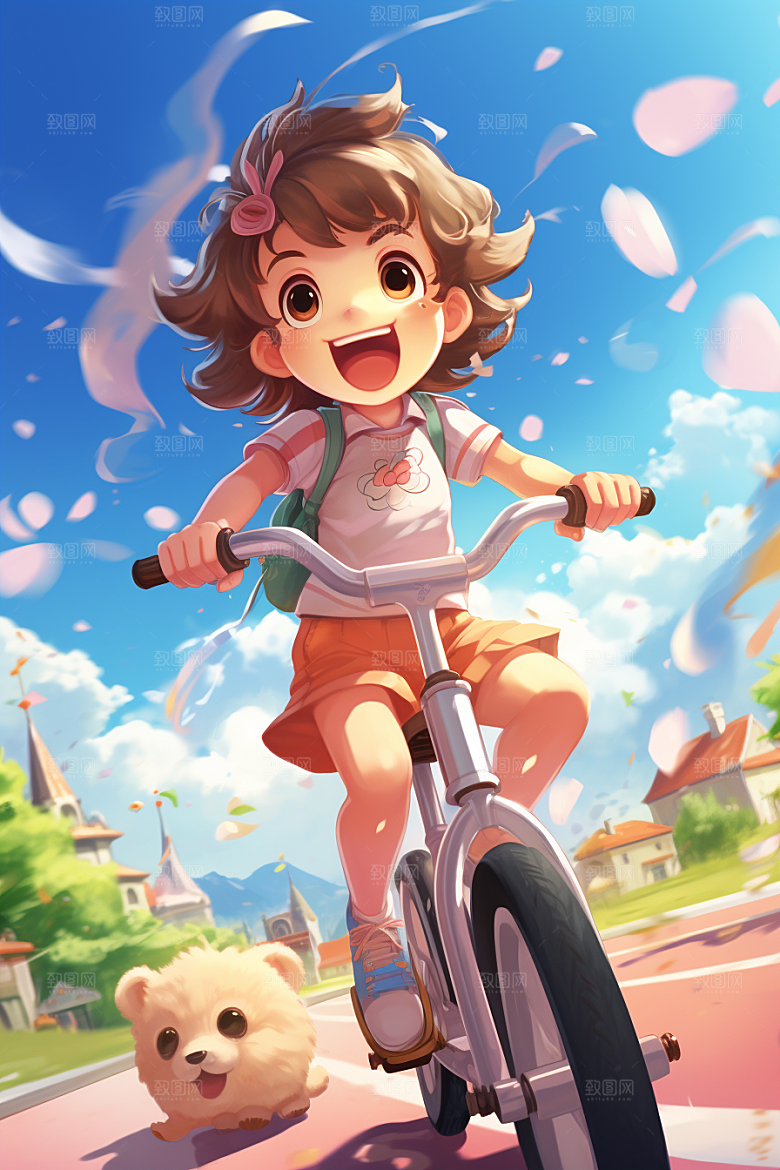 学生放暑假夏天毕业旅游插画