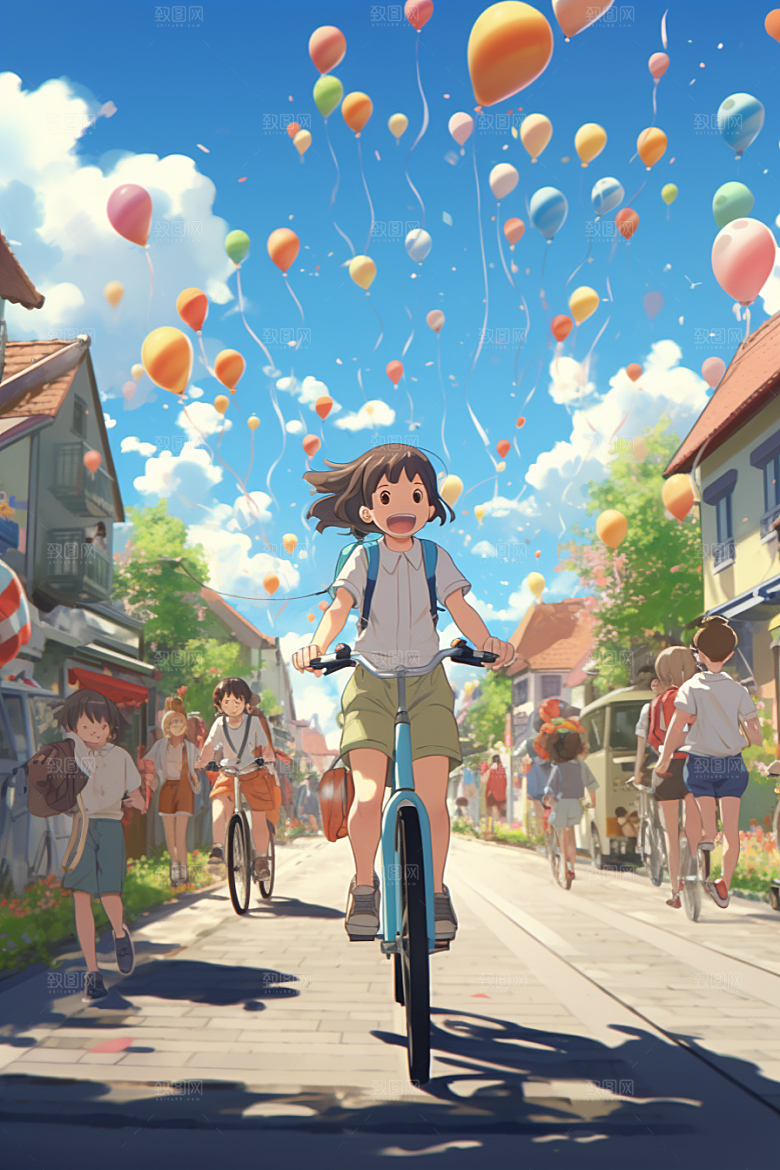 学生放暑假出游毕业旅游插画