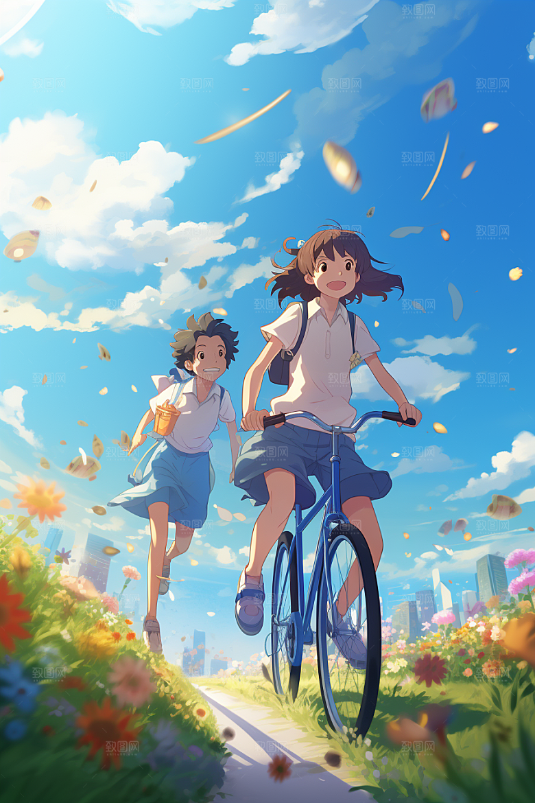 学生放暑假旅游毕业旅游插画