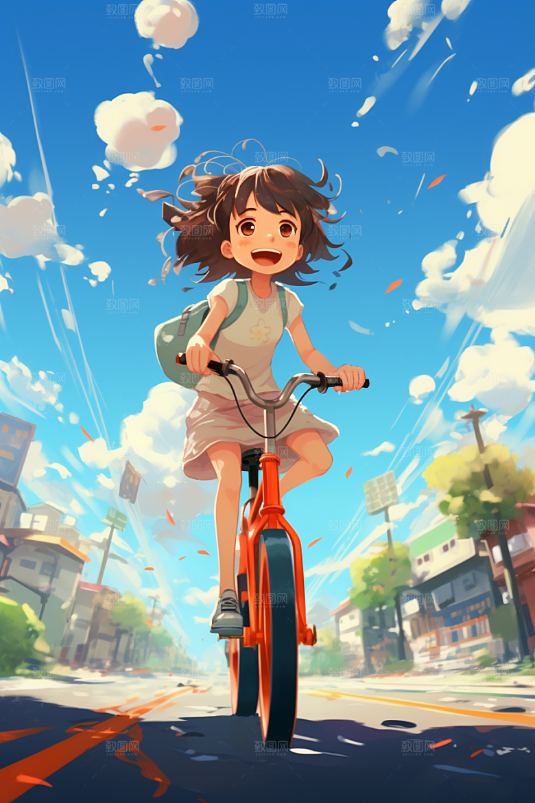学生放暑假夏季快乐插画