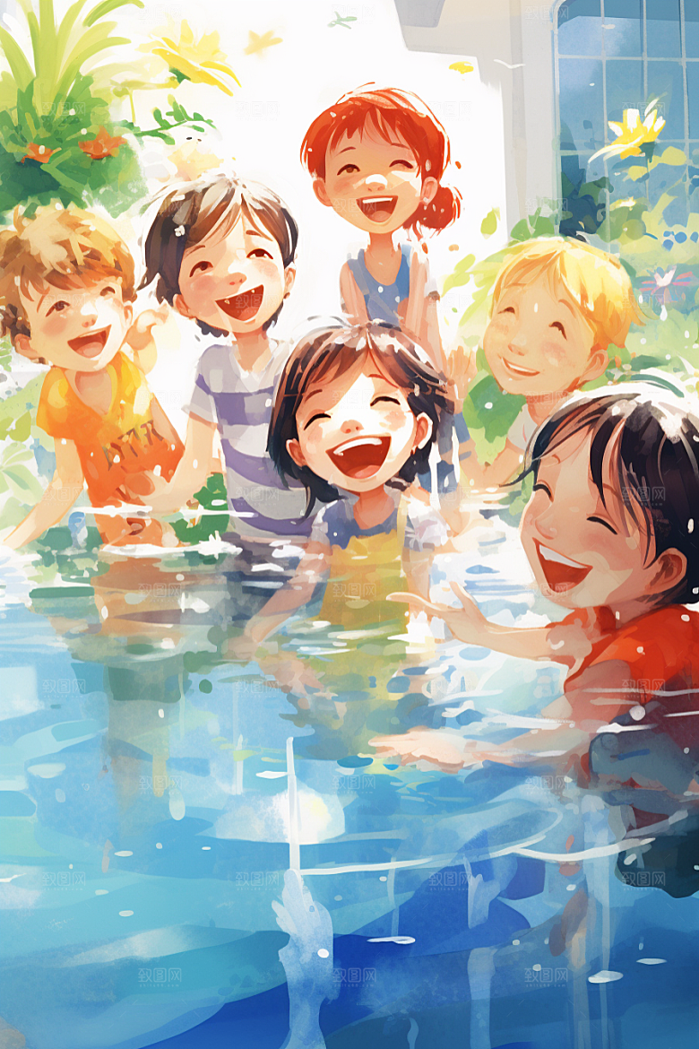 学生放暑假毕业旅游放假了插画