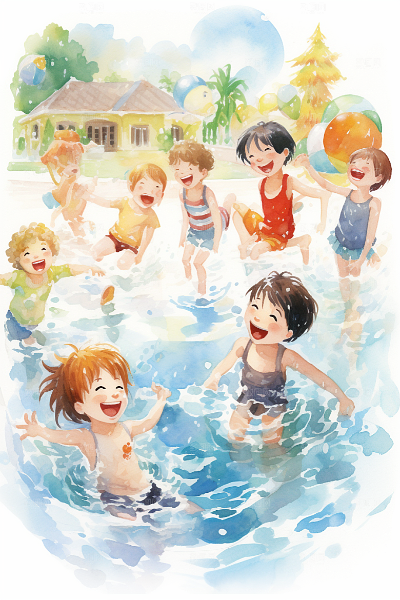 学生放暑假毕业旅游放假了插画