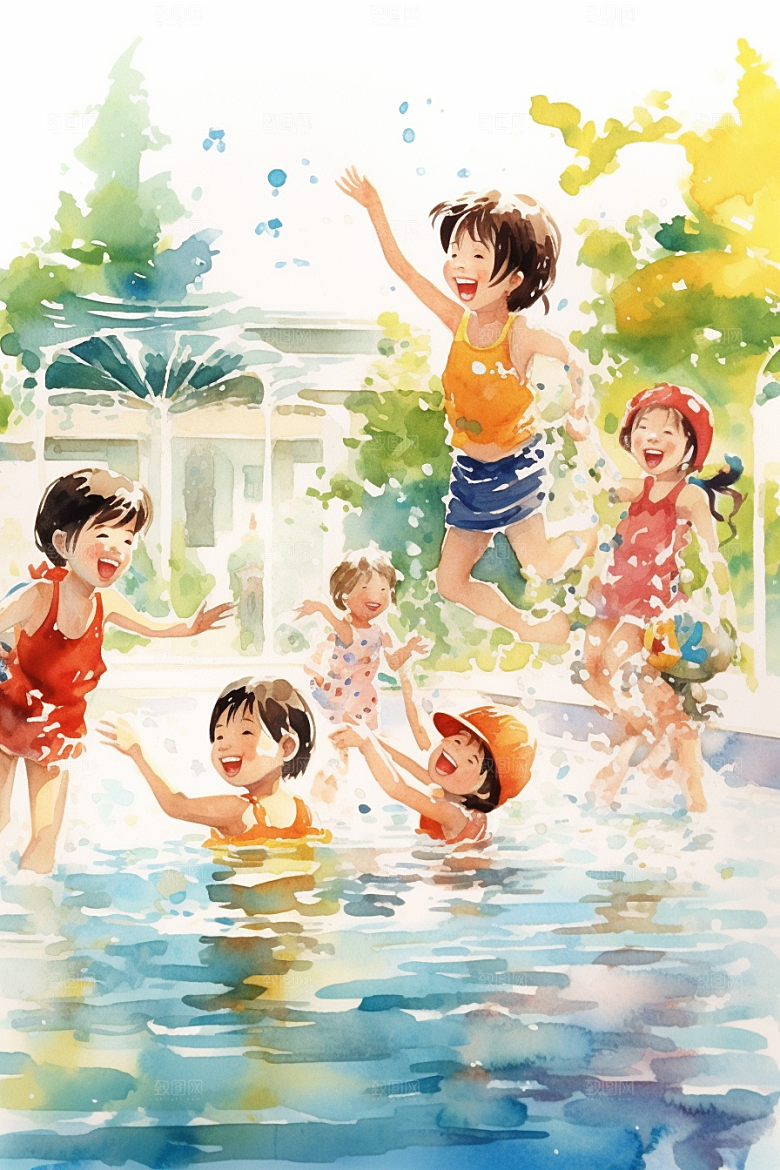 学生放暑假手绘放假了插画