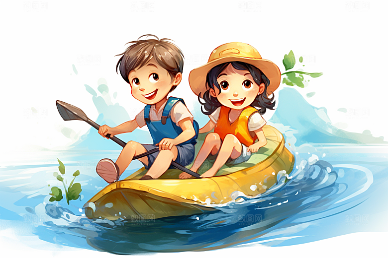 学生放暑假手绘毕业旅游插画