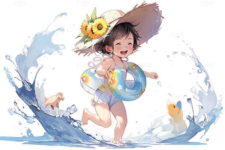 学生放暑假手绘夏季插画