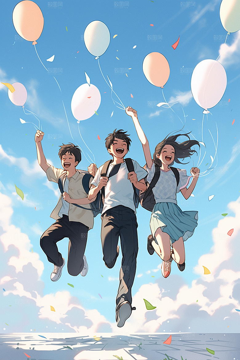 学生放暑假旅游毕业旅游插画