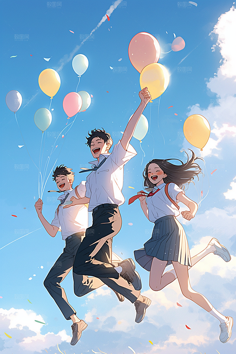 学生放暑假旅游毕业旅游插画