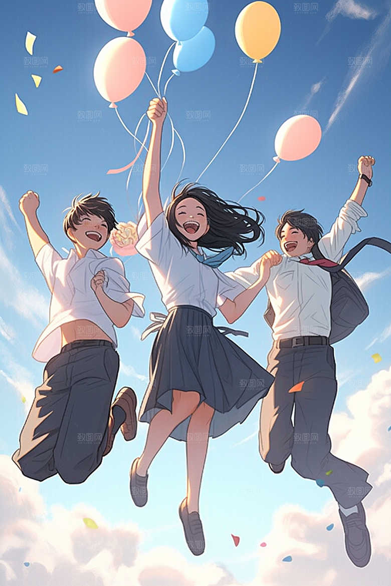 学生放暑假旅游毕业旅游插画