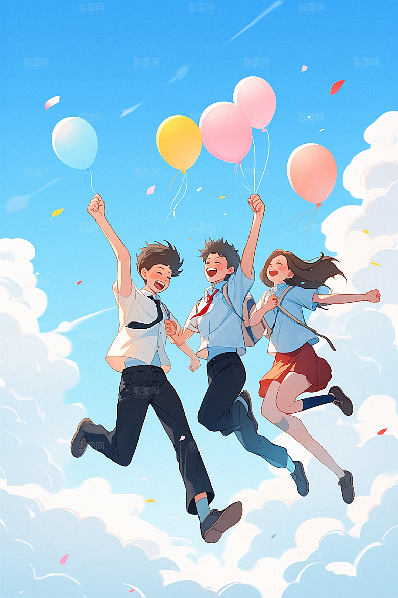 学生放暑假旅游毕业旅游插画