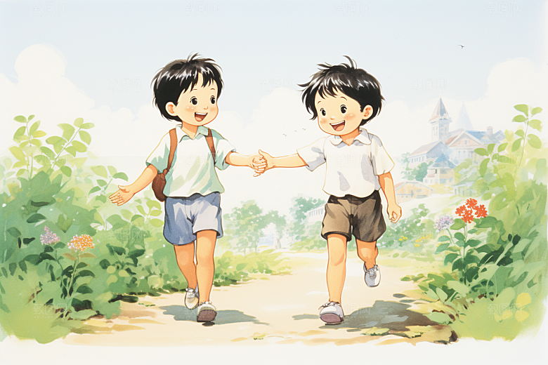 学生放暑假旅游毕业旅游插画