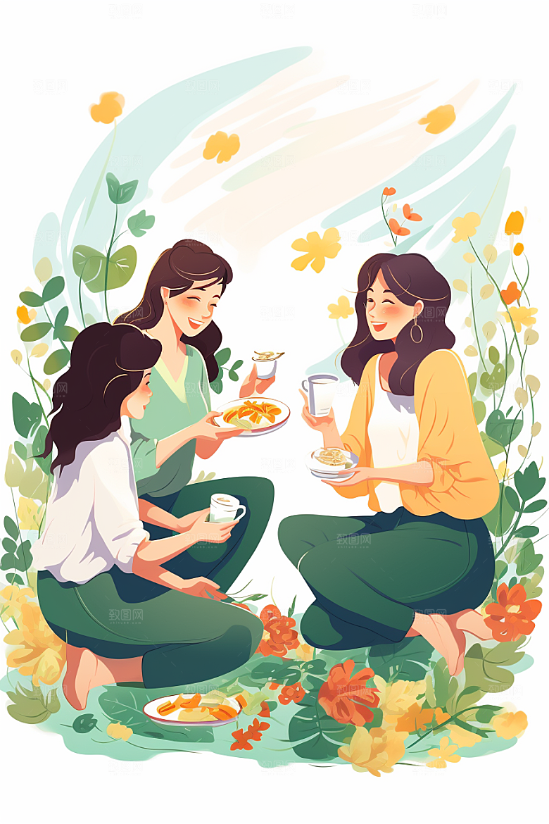 学生放暑假手绘放假了插画