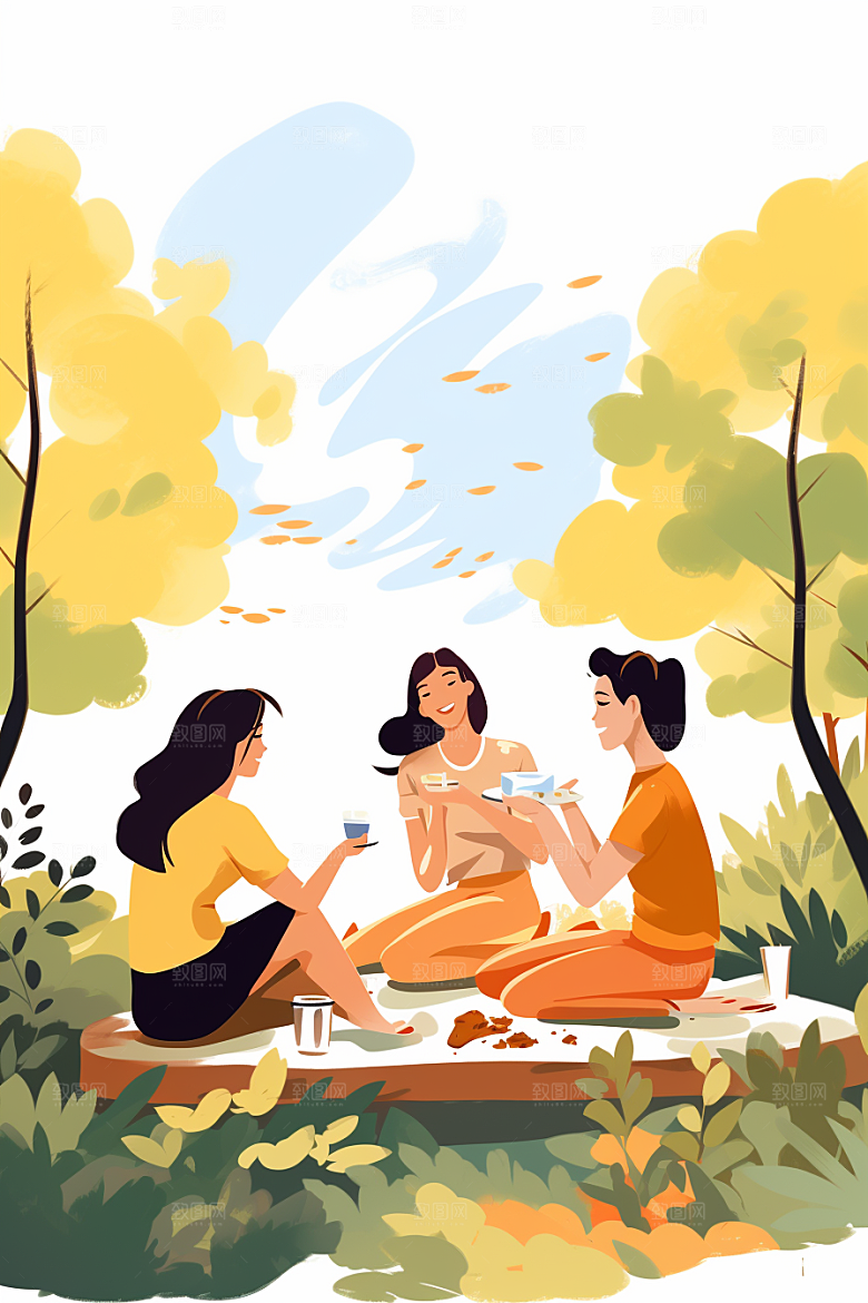 学生放暑假夏天结业插画