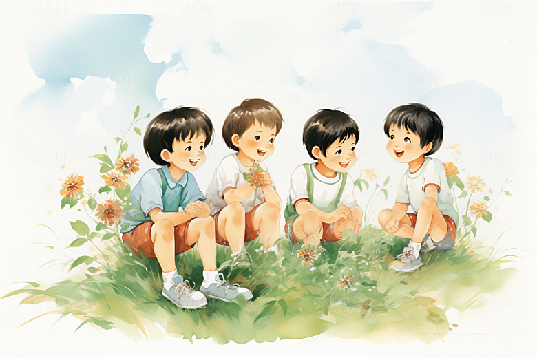 学生放暑假漫画风放假了插画