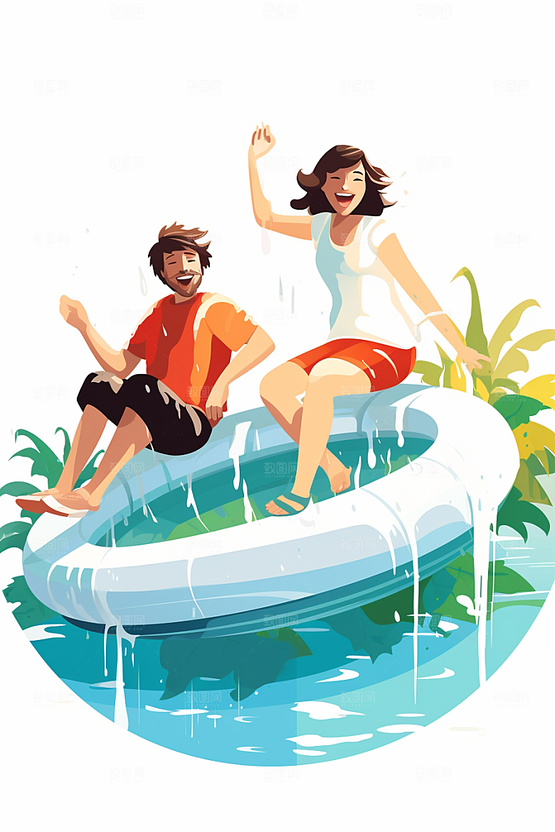 学生放暑假毕业旅游旅游插画