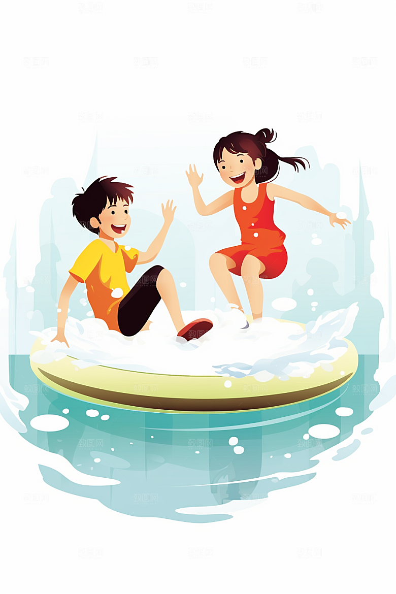 学生放暑假夏天夏季插画