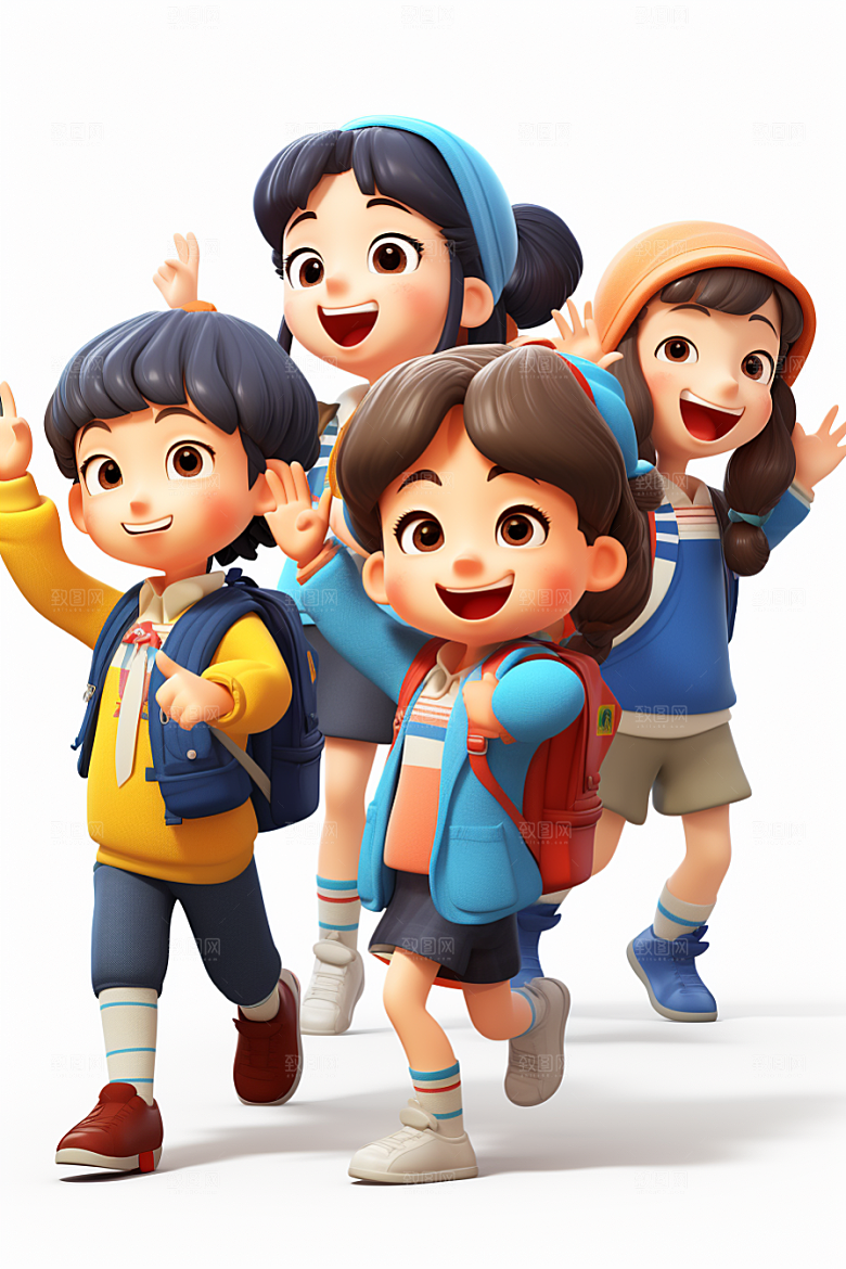 开学季学生立体可爱模型