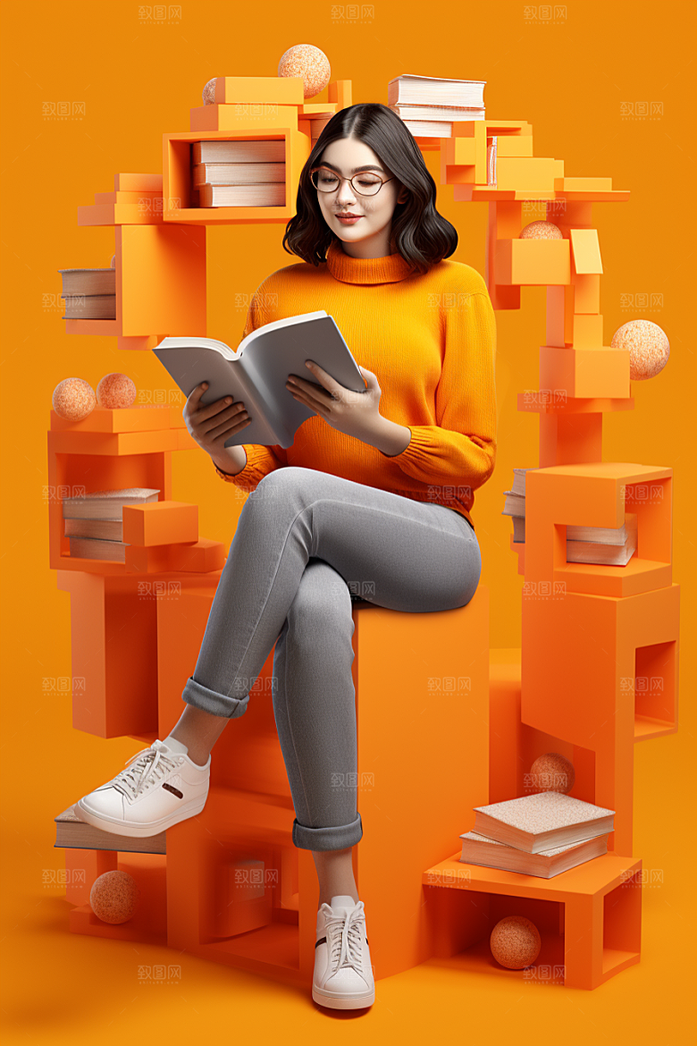 开学季学生可爱阳光模型