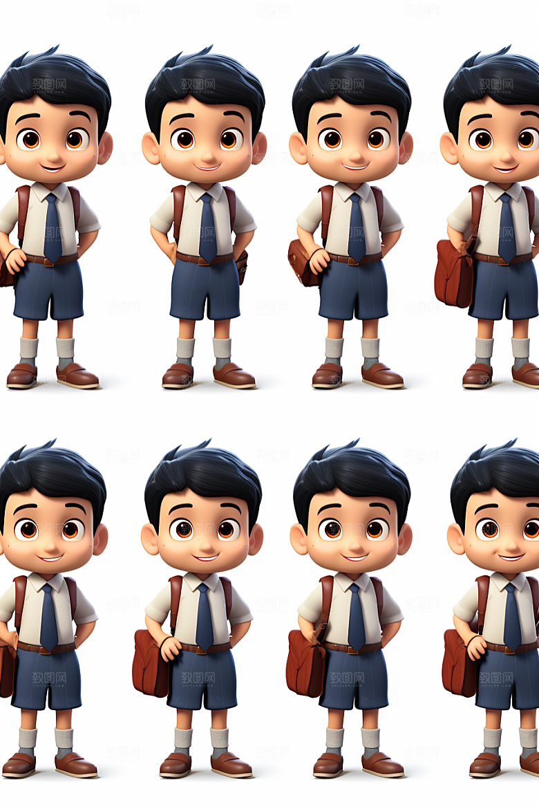 开学季学生青春阳光模型