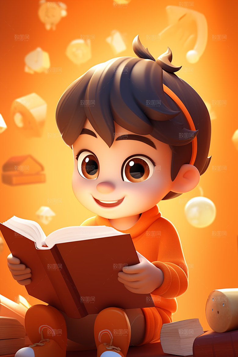 开学季学生阳光可爱模型