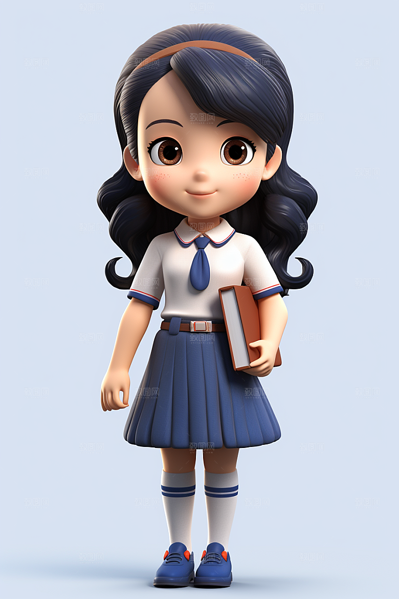 开学季学生阳光3D模型